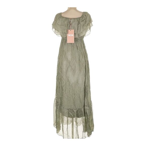 Scandal Italy Silk Maxi Dress New Laurie Sage Green Whimsical Boho Ethereal $178 - Picture 8 of 8